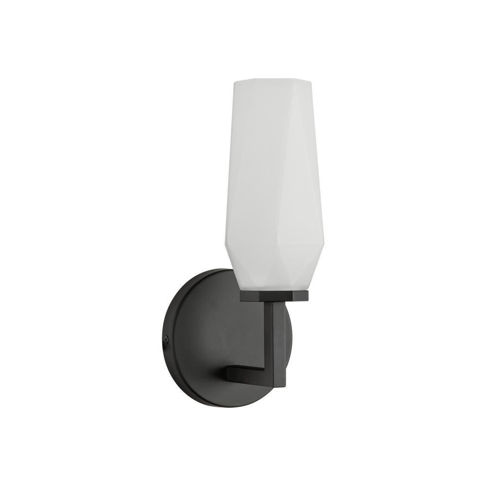 Alora Lighting Krysta 10-in Matte Black/Opal Glass 1 Light Wall Vanity