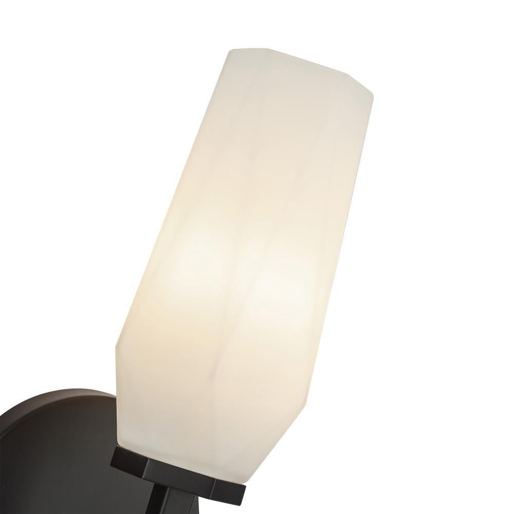 Alora Lighting Krysta 10-in Matte Black/Opal Glass 1 Light Wall Vanity