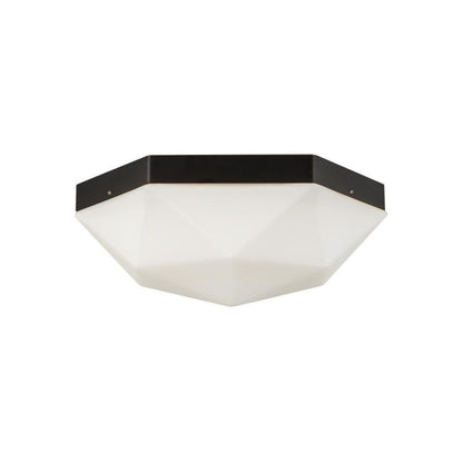 Alora Lighting Krysta 12-in Matte Black/Opal Glass 2 Lights Flush Mount