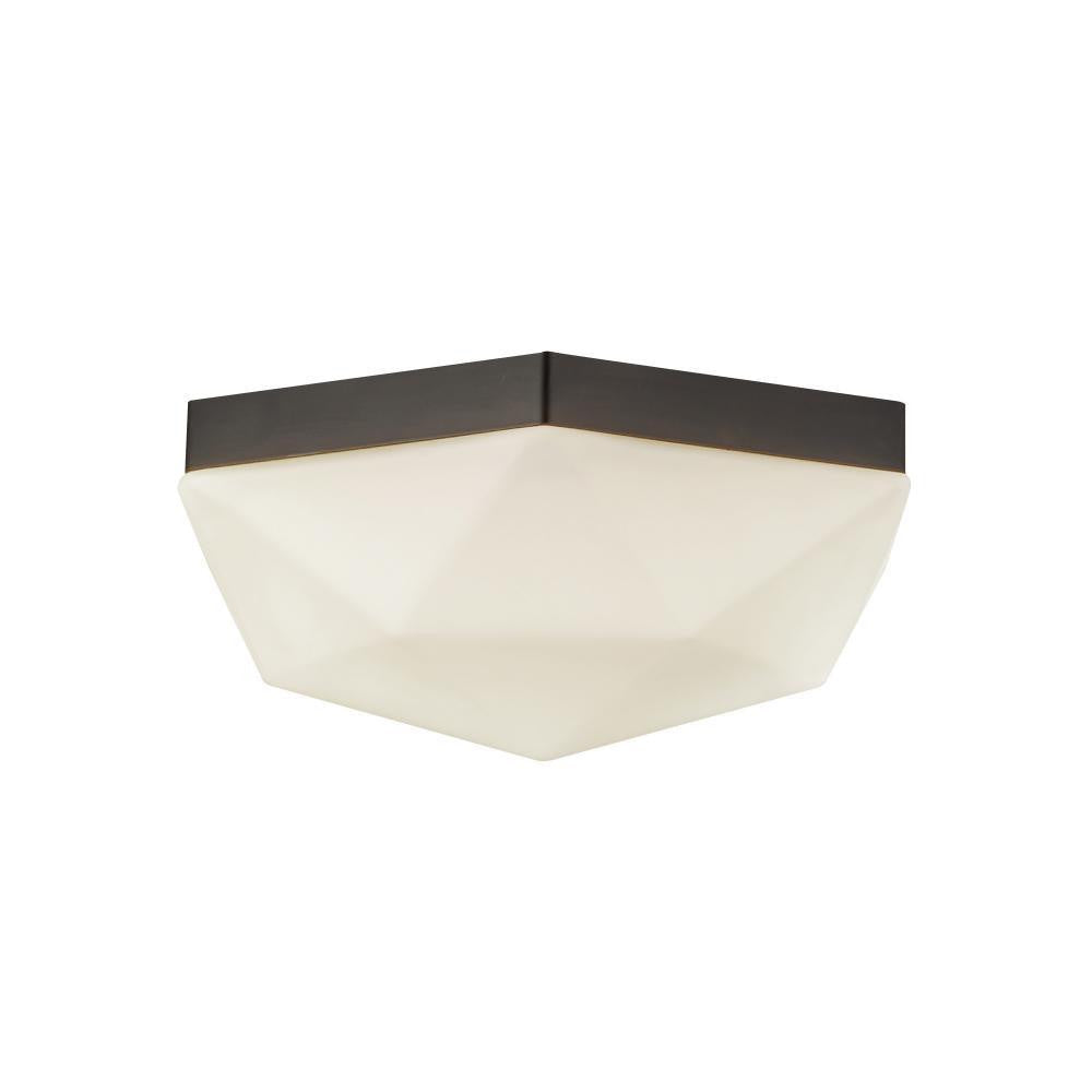 Alora Lighting Krysta 12-in Matte Black/Opal Glass 2 Lights Flush Mount