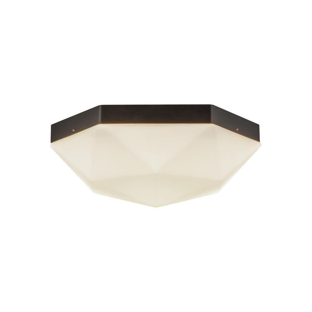 Alora Lighting Krysta 12-in Matte Black/Opal Glass 2 Lights Flush Mount