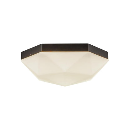 Alora Lighting Krysta 12-in Matte Black/Opal Glass 2 Lights Flush Mount