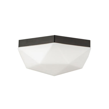 Alora Lighting Krysta 12-in Matte Black/Opal Glass 2 Lights Flush Mount