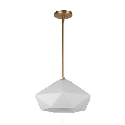 Alora Lighting Krysta 14-in Brushed Gold/Opal Glass 1 Light Pendant