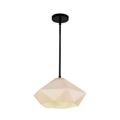 Alora Lighting Krysta 14-in Matte Black/Opal Glass 1 Light Pendant