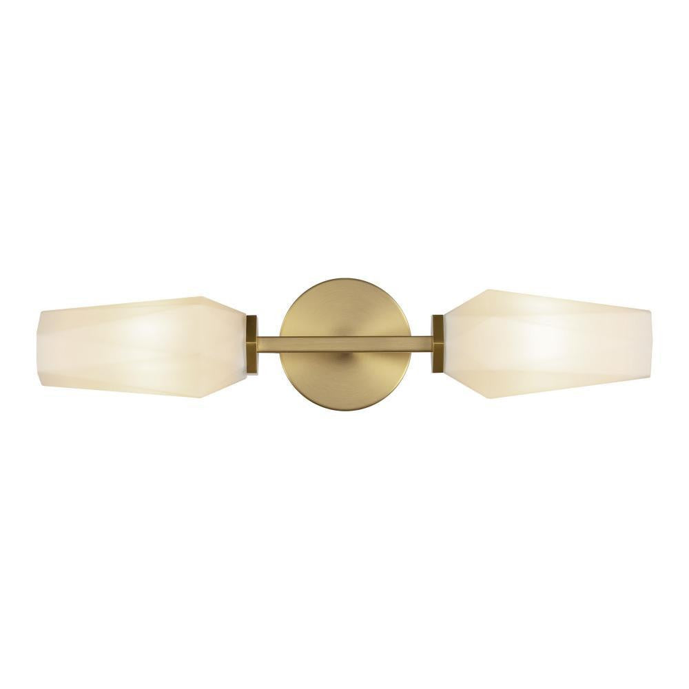 Alora Lighting Krysta 20-in Brushed Gold/Opal Glass 2 Lights Wall Vanity