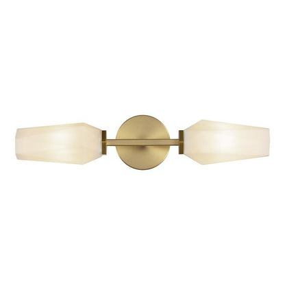 Alora Lighting Krysta 20-in Brushed Gold/Opal Glass 2 Lights Wall Vanity