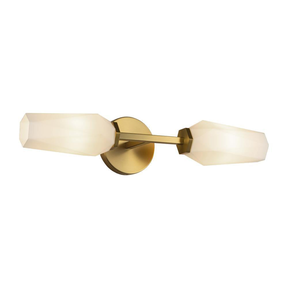 Alora Lighting Krysta 20-in Brushed Gold/Opal Glass 2 Lights Wall Vanity