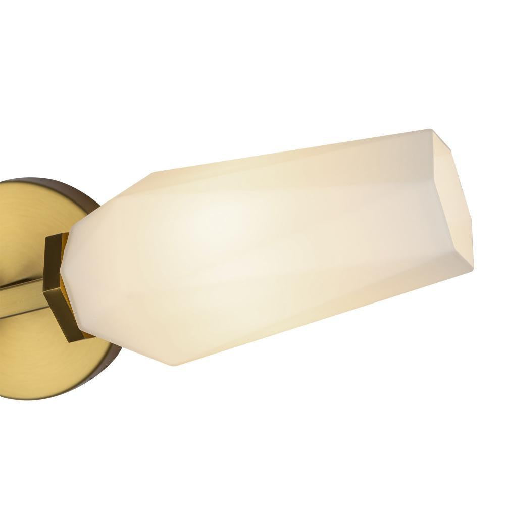 Alora Lighting Krysta 20-in Brushed Gold/Opal Glass 2 Lights Wall Vanity