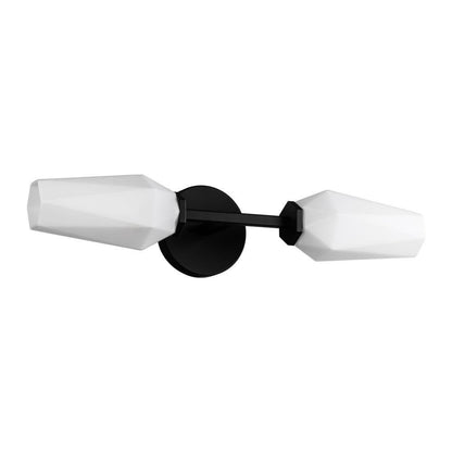 Alora Lighting Krysta 20-in Matte Black/Opal Glass 2 Lights Wall Vanity