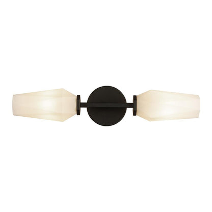 Alora Lighting Krysta 20-in Matte Black/Opal Glass 2 Lights Wall Vanity