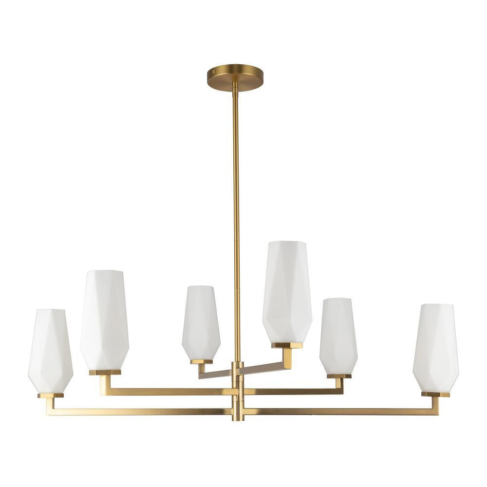Alora Lighting Krysta 6 Light Chandelier Brushed Gold