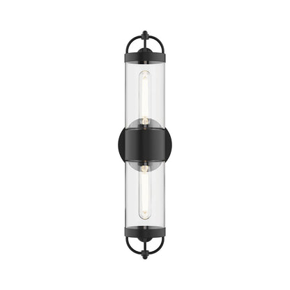 Alora Lighting Lancaster Wall Vanity, 1-Light, Matte Black, 21"H