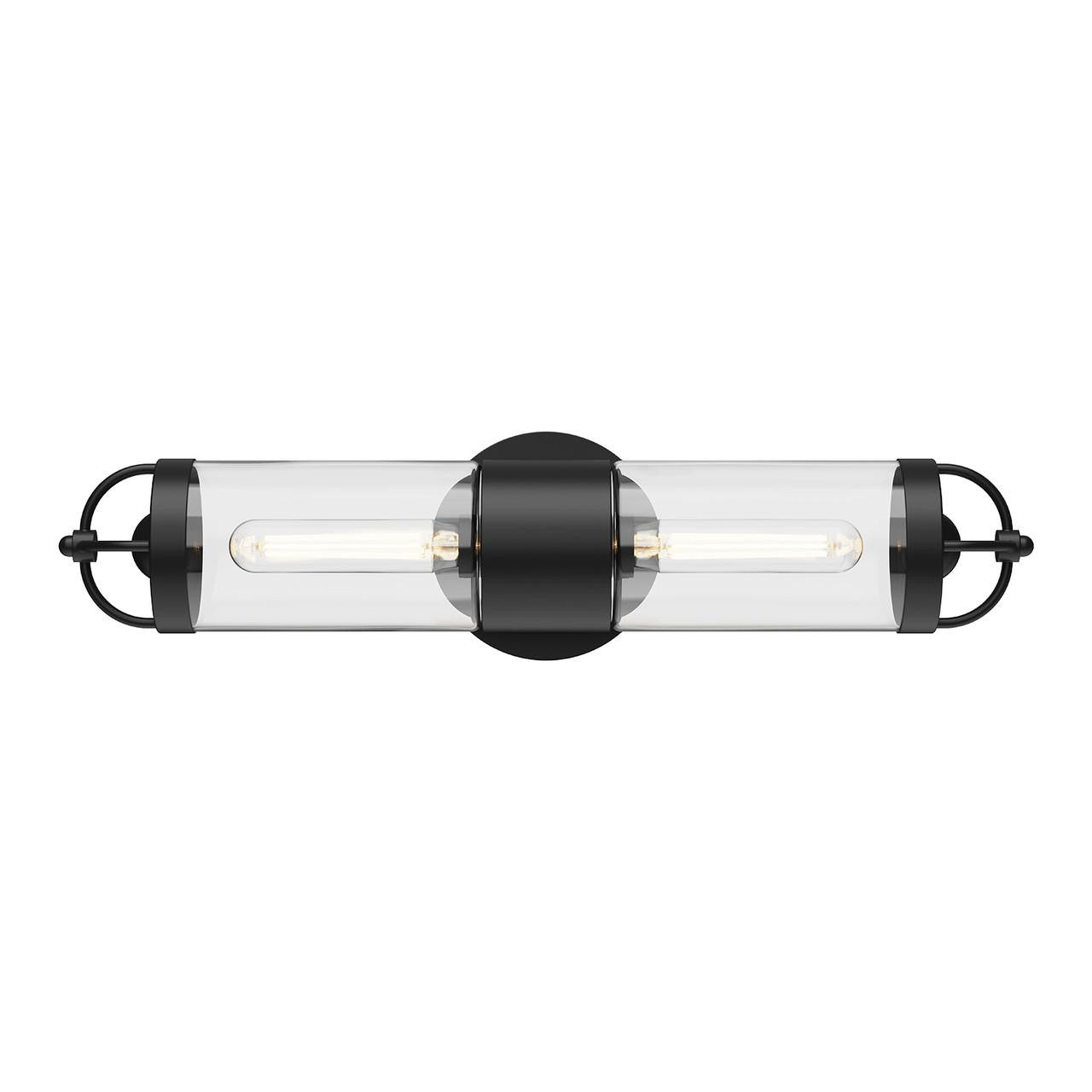 Alora Lighting Lancaster Wall Vanity, 1-Light, Matte Black, 21"H