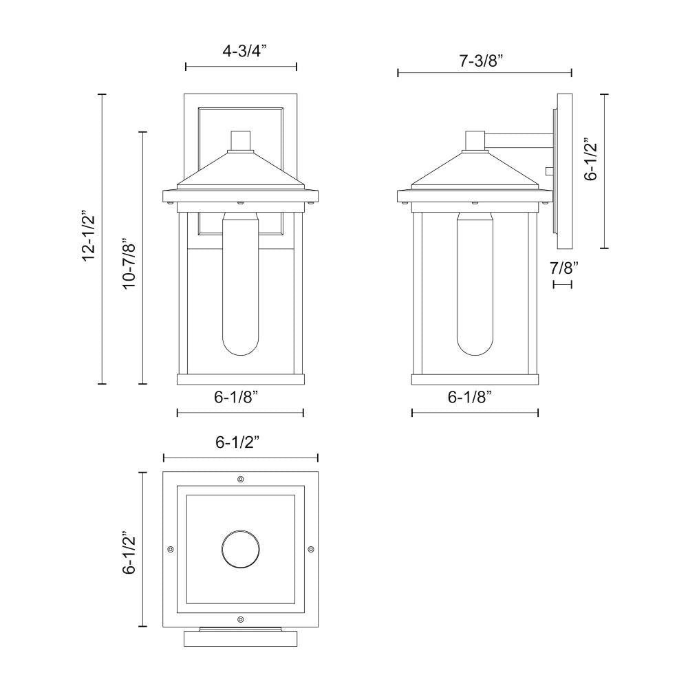 Alora Lighting Larchmont Outdoor Wall Sconce, 1-Light, Textured Black, Clear Glass, 12.5"H (EW552007BKCL 706TVH8)