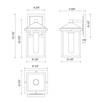 Alora Lighting Larchmont Outdoor Wall Sconce, 1-Light, Textured Black, Clear Glass, 12.5"H (EW552007BKCL 706TVH8)