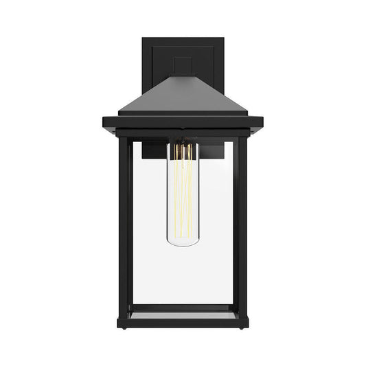 Alora Lighting Larchmont Outdoor Wall Sconce, 1-Light, Textured Black, Clear Glass, 12.5"H (EW552007BKCL 706TVH8)
