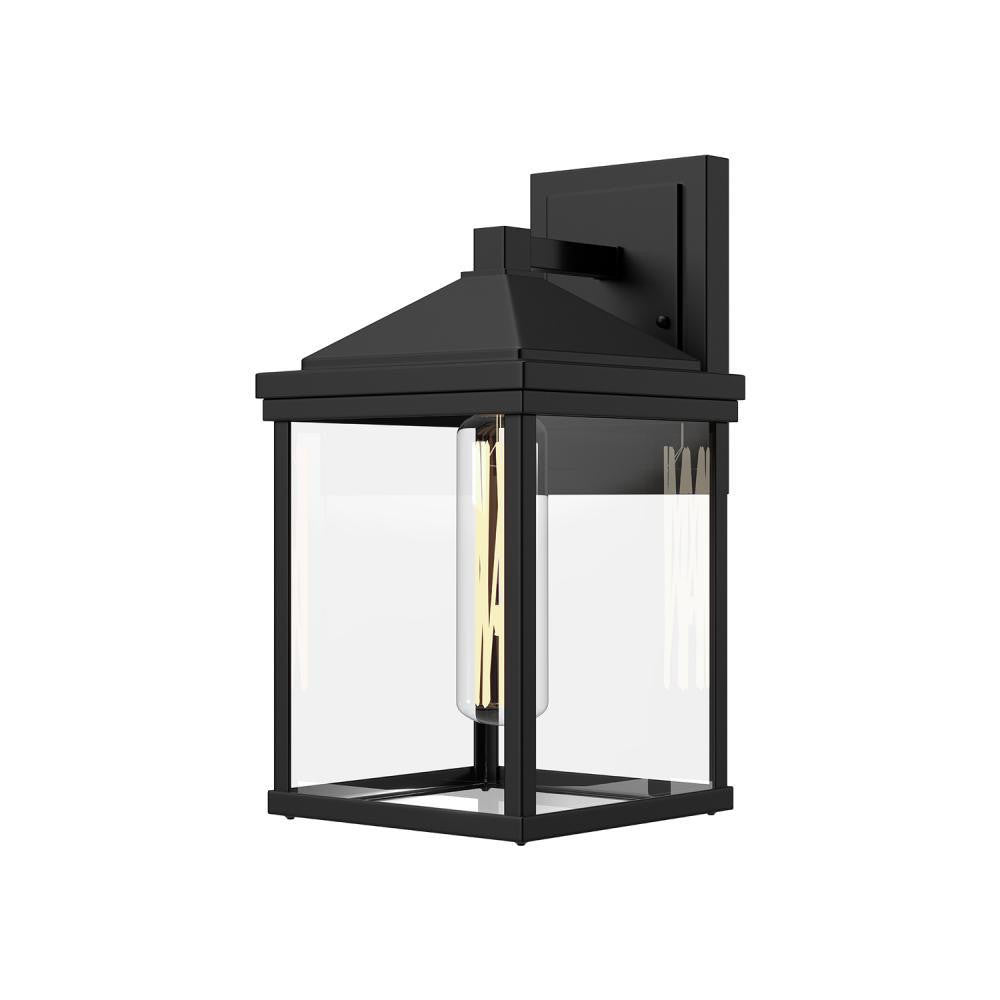 Alora Lighting Larchmont Outdoor Wall Sconce, 1-Light, Textured Black, Clear Glass, 14.88"H (EW552009BKCL 706TVH9)