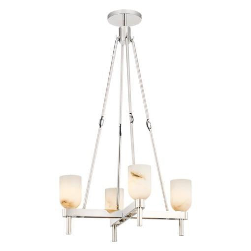 Alora Lighting Lucian Pendant Polished Nickel, Alabaster