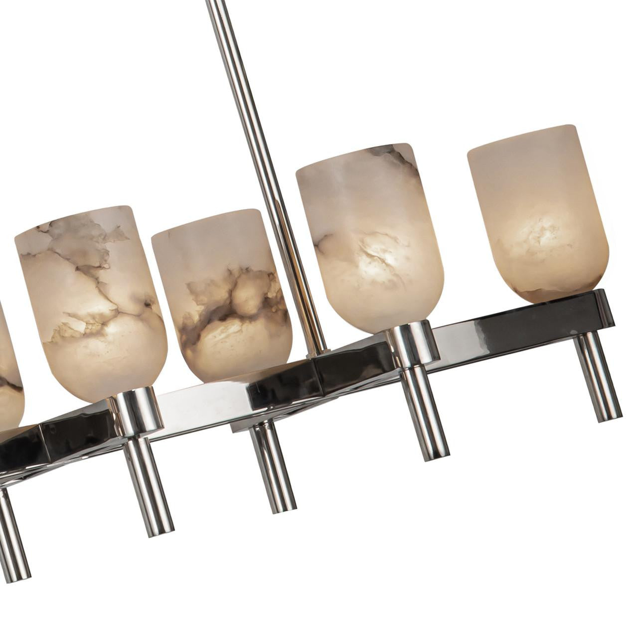 Alora Lighting Lucian 10 Light Linear Pendant Polished Nickel, Clear Crystal