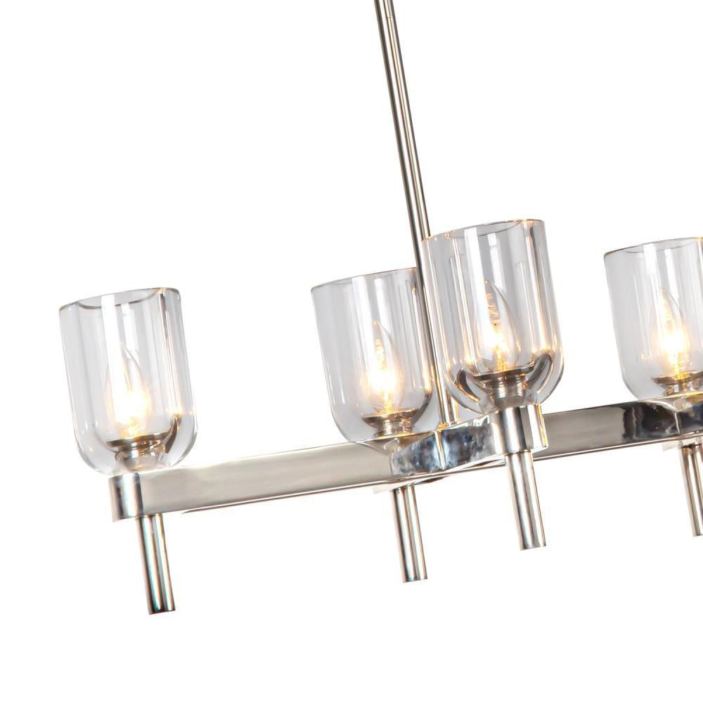 Alora Lighting Lucian 10 Light Linear Pendant Urban Bronze, Clear Crystal