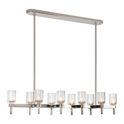 Alora Lighting Lucian 10 Light Linear Pendant Urban Bronze, Alabaster