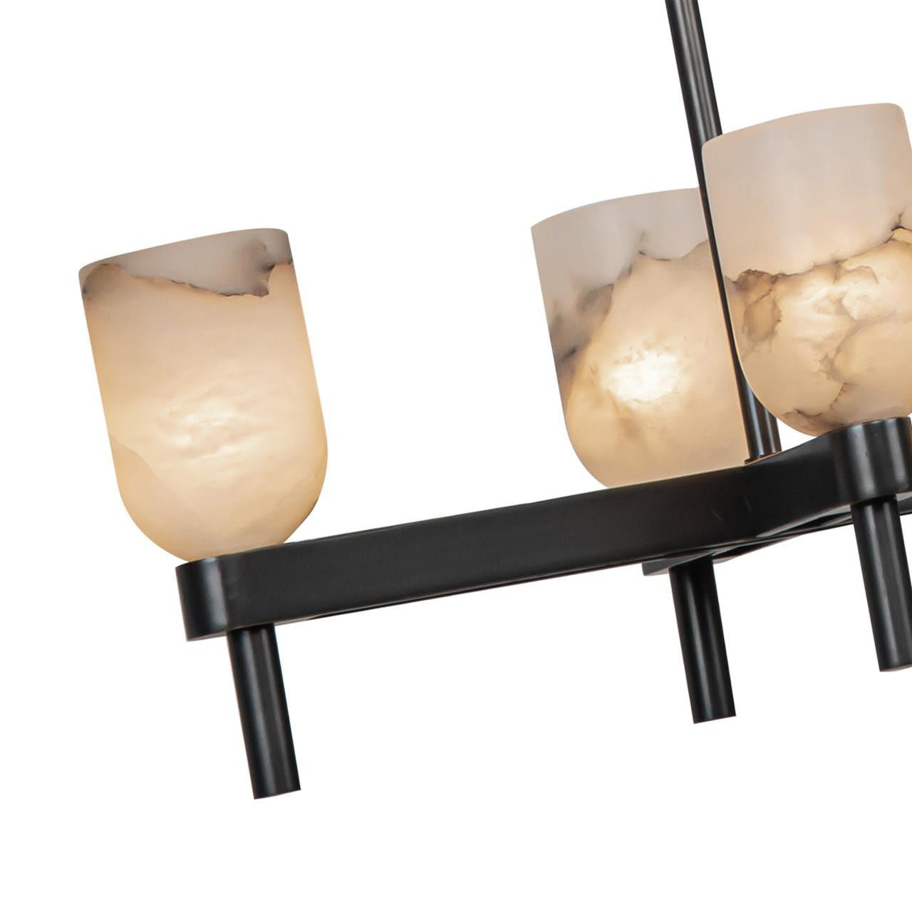 Alora Lighting Lucian 10 Light Linear Pendant Vintage Brass, Clear Crystal