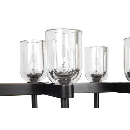 Alora Lighting Lucian Pendant, 10-Light, Urban Bronze, Clear Crystal, 51.5"L