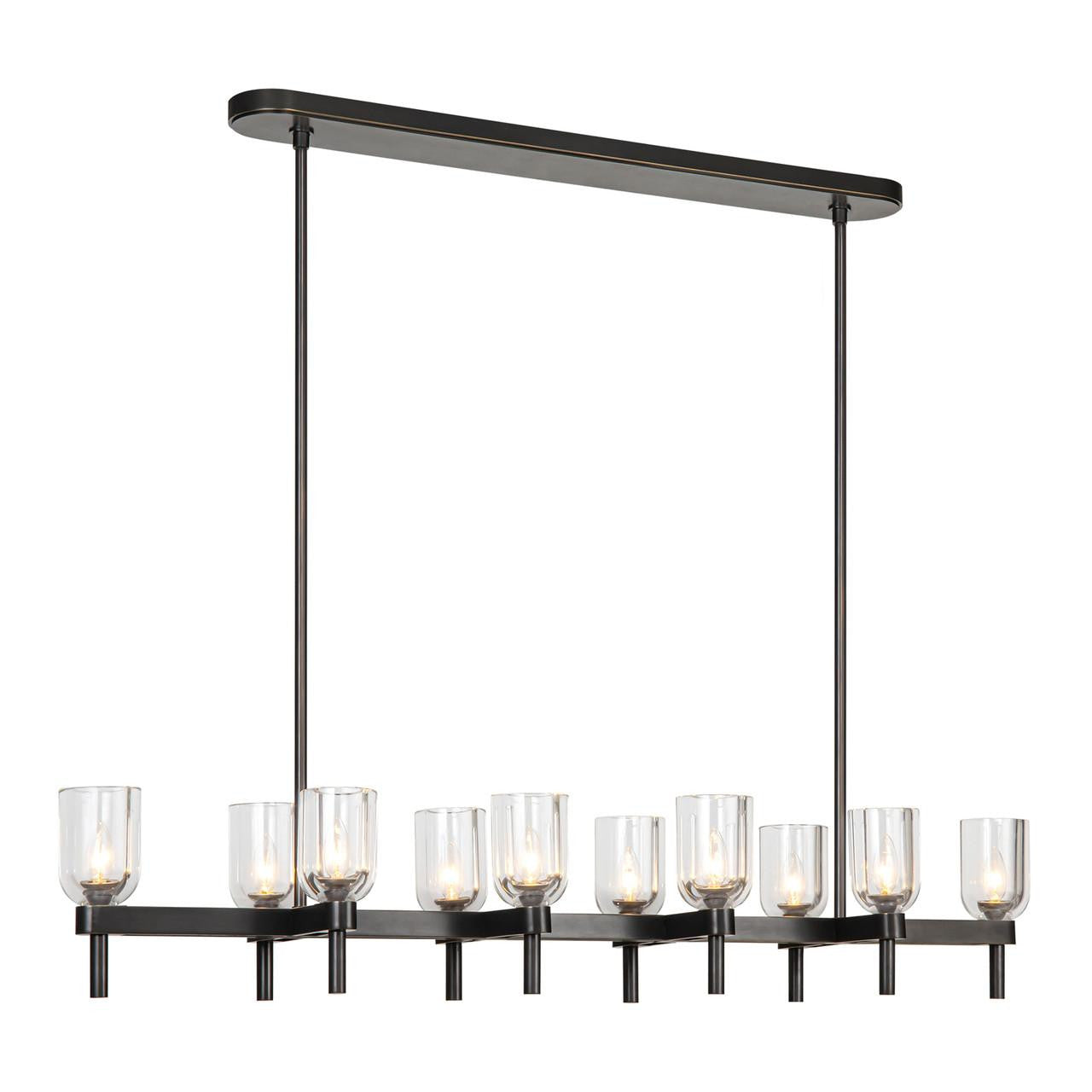 Alora Lighting Lucian Pendant, 10-Light, Urban Bronze, Clear Crystal, 51.5"L