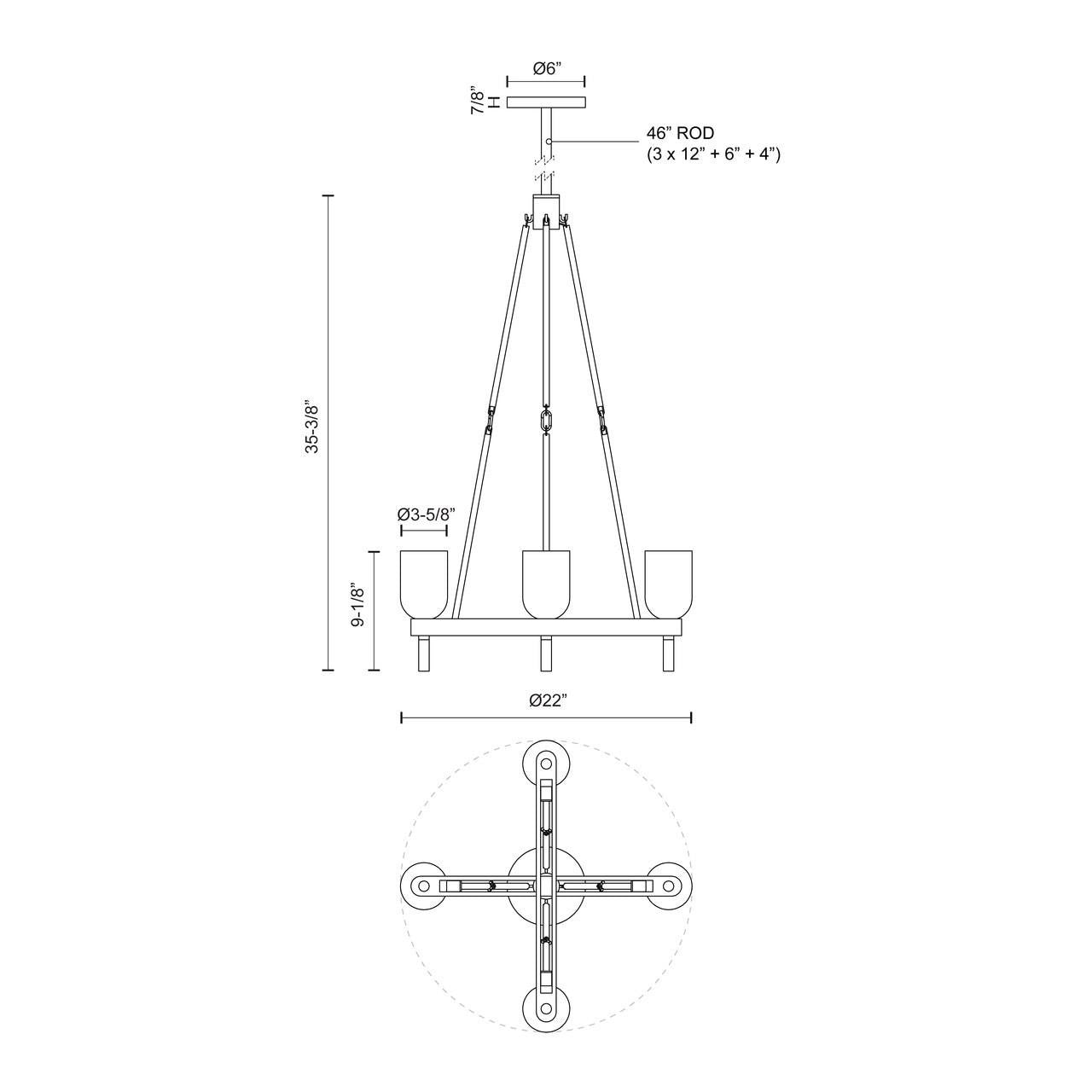 Alora Lighting Lucian Pendant Urban Bronze, Clear Crystal