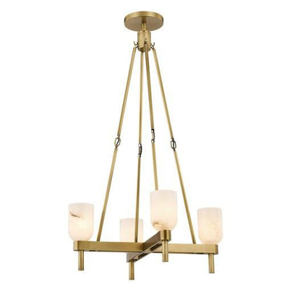 Alora Lighting Lucian Pendant, 5-Light, Vintage Brass, Alabaster, 35.38"H (PD338422VBAR 706WNEN)
