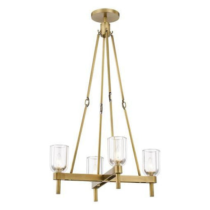 Alora Lighting Lucian Pendant, 5-Light, Vintage Brass, Clear Crystal, 35.38"H (PD338422VBCC 706WNEP)