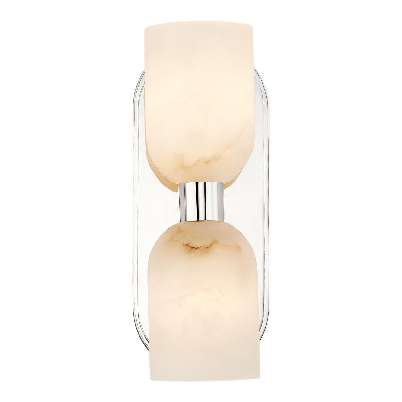 Alora Lighting Lucian 2 Light Wall/Vanity Light Polished Nickel, Alabaster