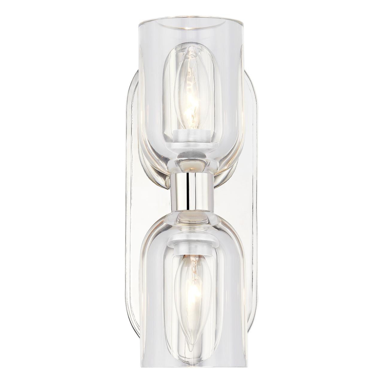 Alora Lighting Lucian Vanity Light Polished Nickel, Clear Crystal