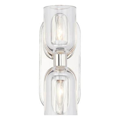 Alora Lighting Lucian Vanity Light Polished Nickel, Clear Crystal