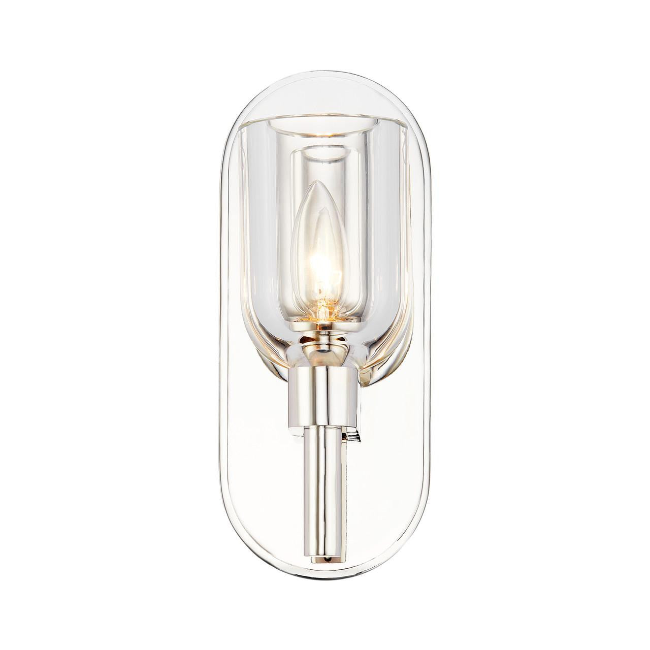Alora Lighting Lucian 1 Light Wall/Vanity Light Urban Bronze, Clear Crystal