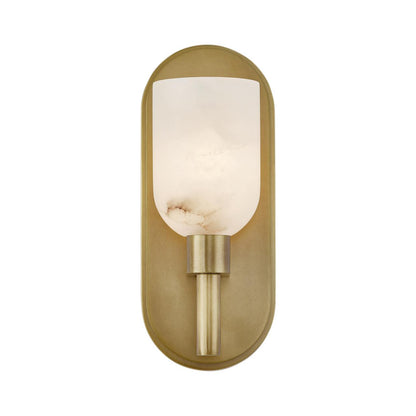 Alora Lighting Lucian Wall/Vanity Light, 1-Light, Vintage Brass, Alabaster, 3.63"W