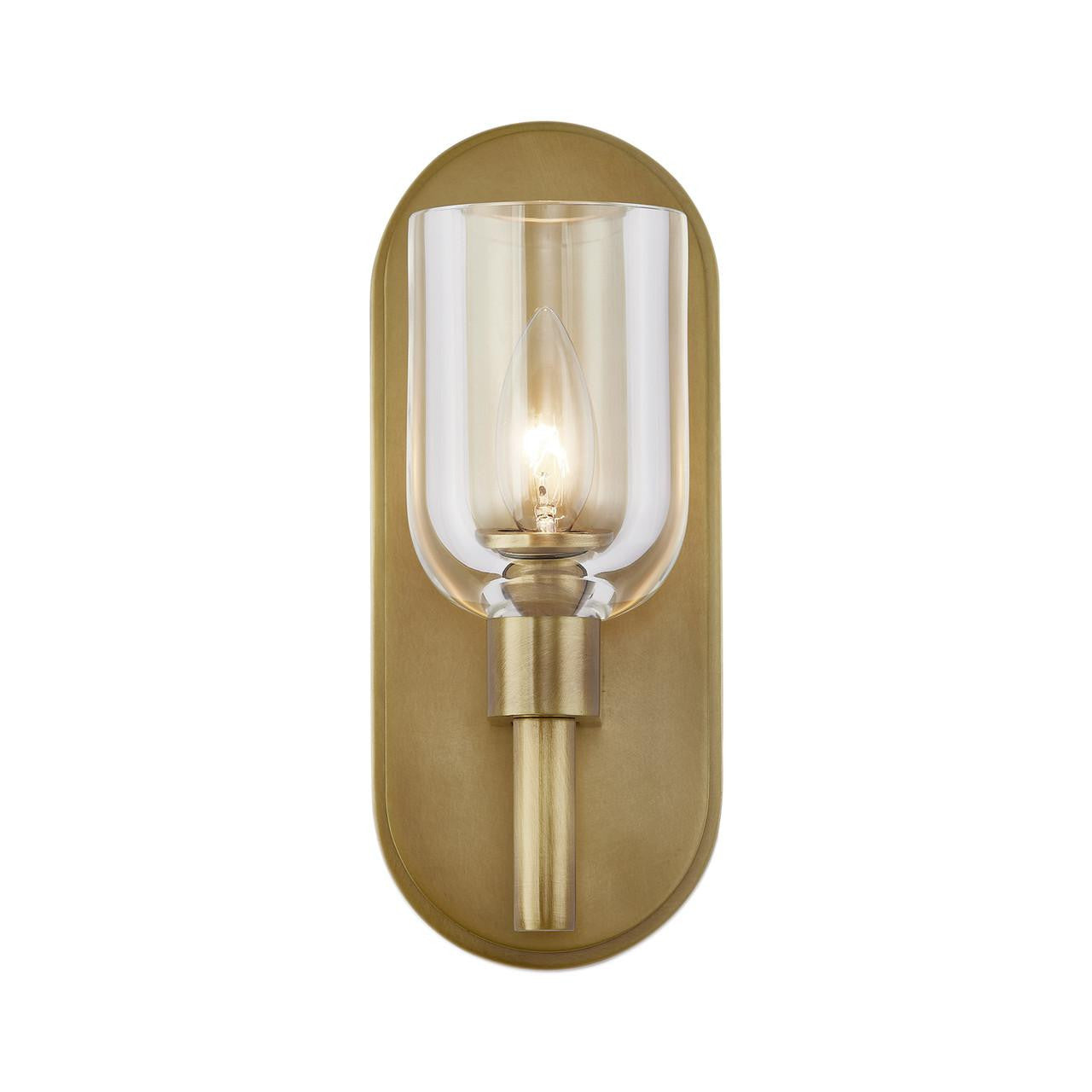 Alora Lighting Lucian Wall/Vanity Light, 3-Light, Vintage Brass, Clear Crystal, 9"H