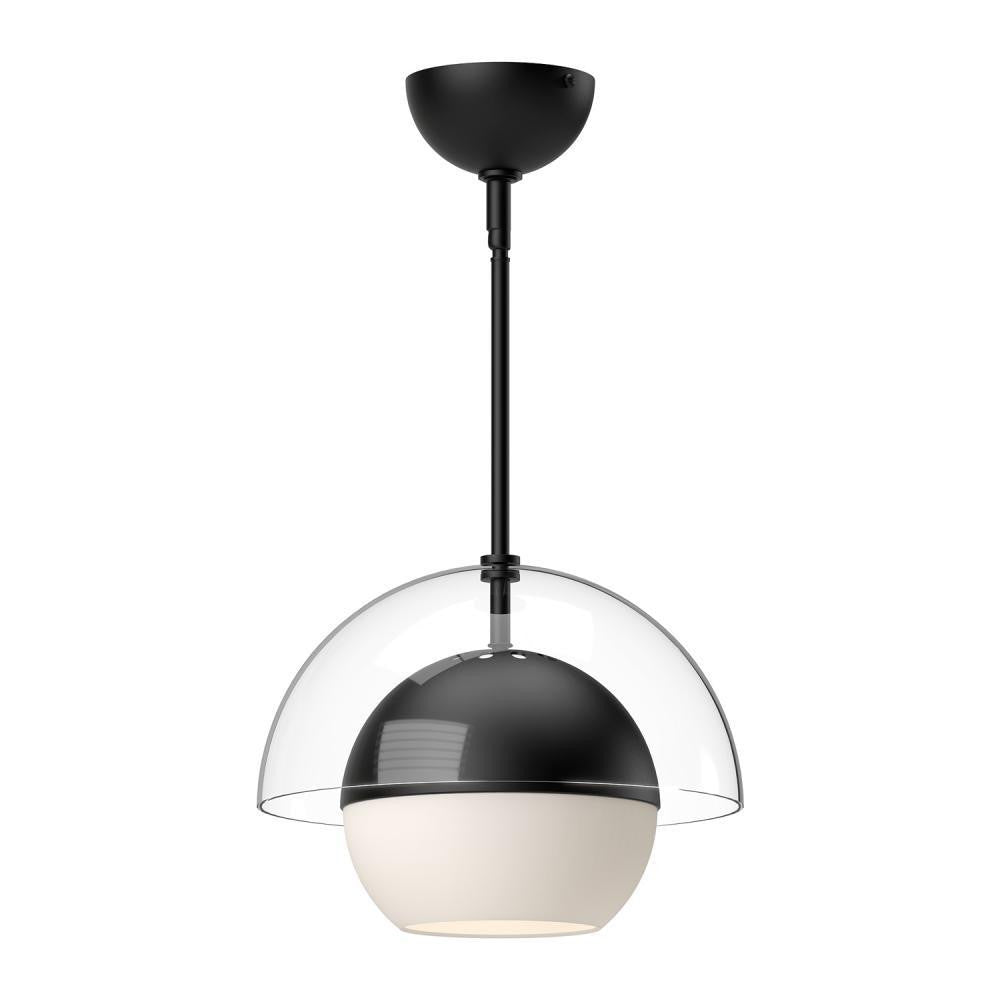 Alora Lighting Lucy Pendant, 1-Light, Matte Black, Opal Matte Glass, 12"D