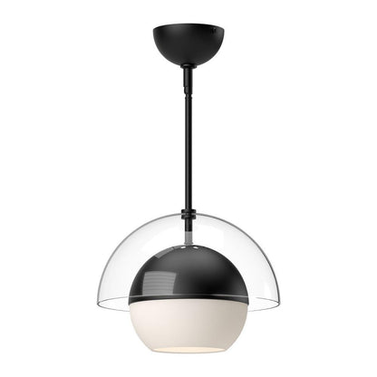 Alora Lighting Lucy Pendant, 1-Light, Matte Black, Opal Matte Glass, 12"D
