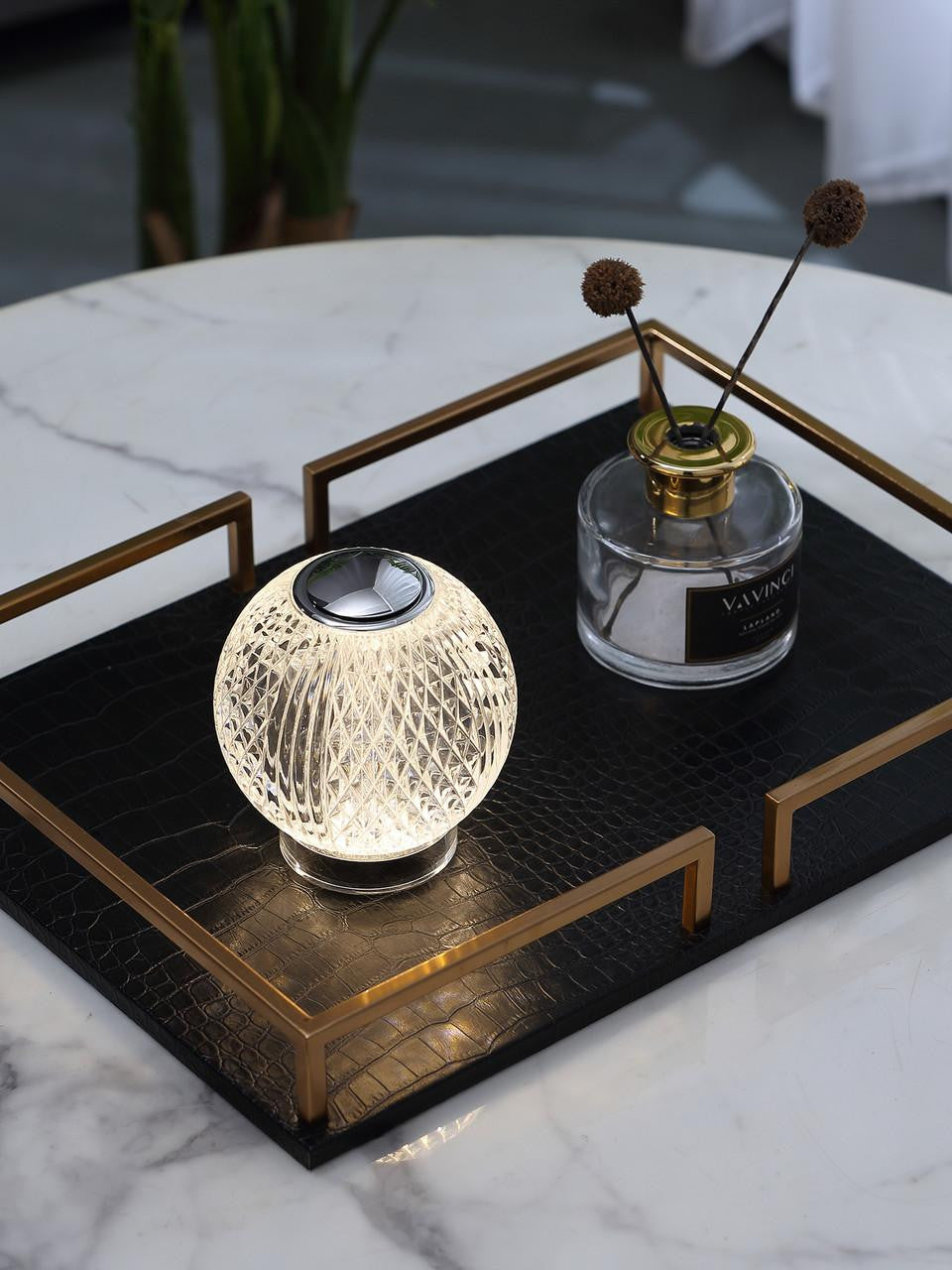Alora Lighting Marni 3-in Polished Nickel LED Table Lamp