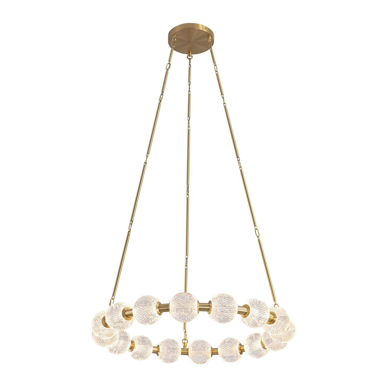 Alora Lighting Marni 32-in LED Chandelier Natural Brass