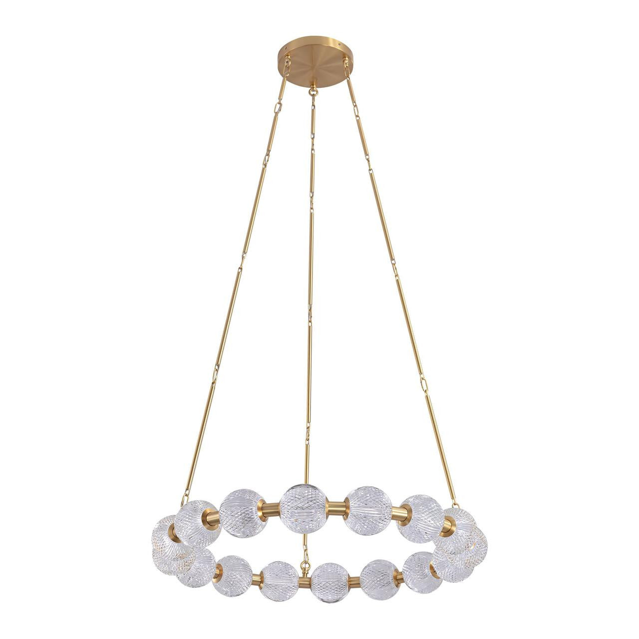 Alora Lighting Marni 32-in LED Chandelier Polished Nickel