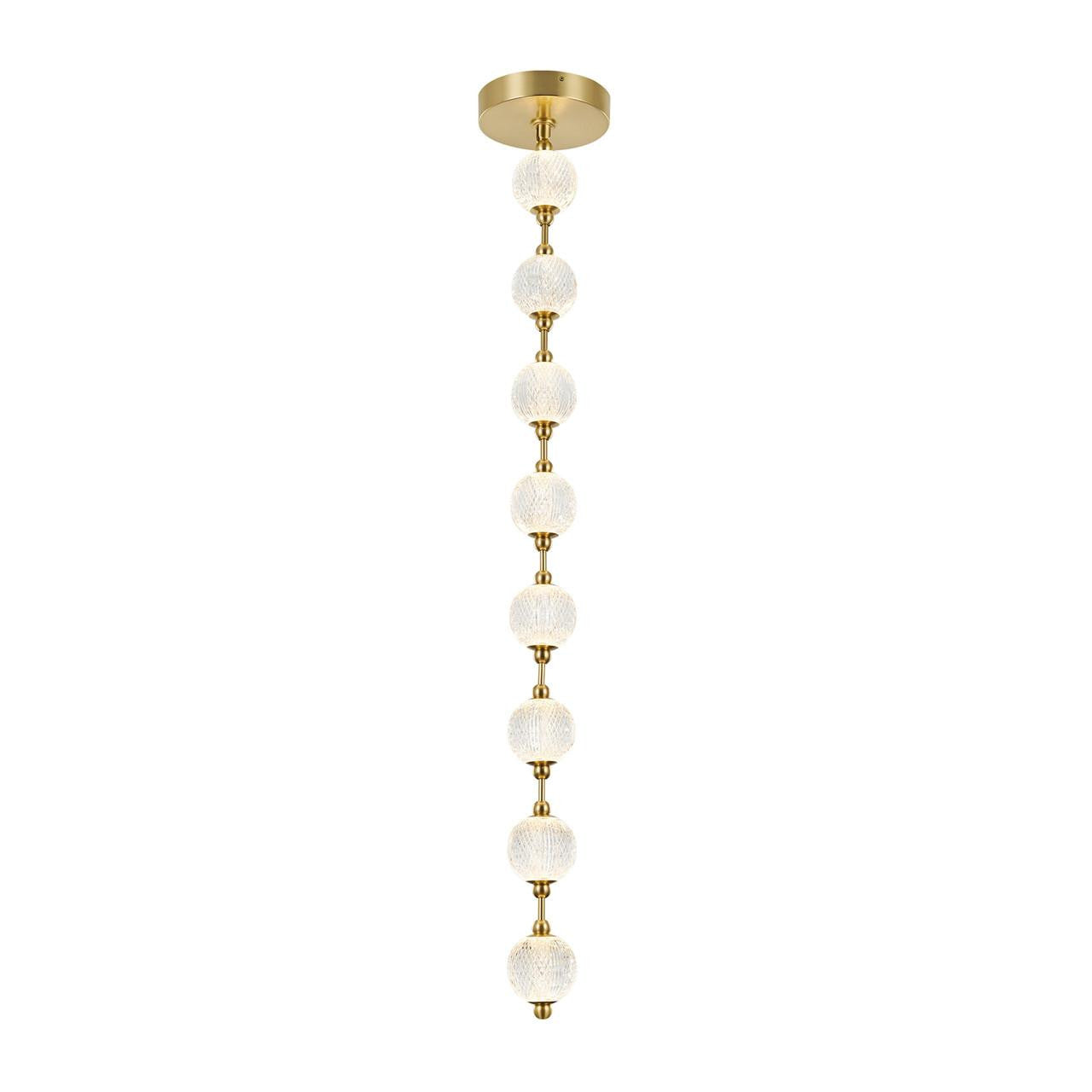 Alora Lighting Marni Pendant, 1-Light, LED, Natural Brass, 58.13"L