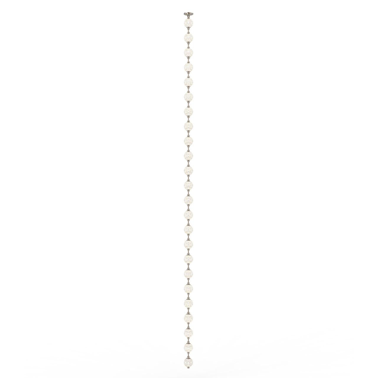 Alora Lighting Marni Pendant, 1-Light, LED, Polished Nickel, White Linen Shade, 171.25"L