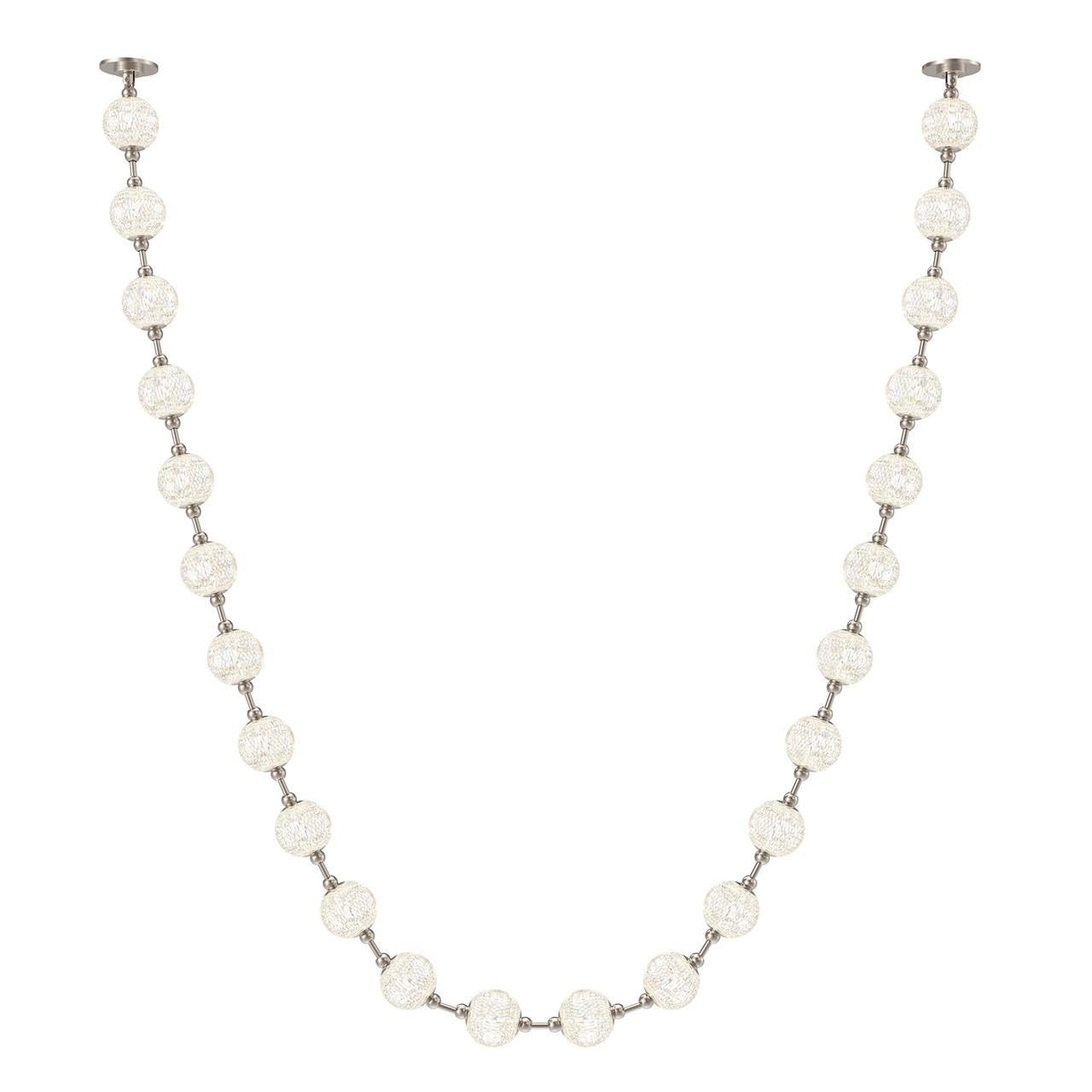 Alora Lighting Marni Pendant, 1-Light, LED, Polished Nickel, White Linen Shade, 171.25"L