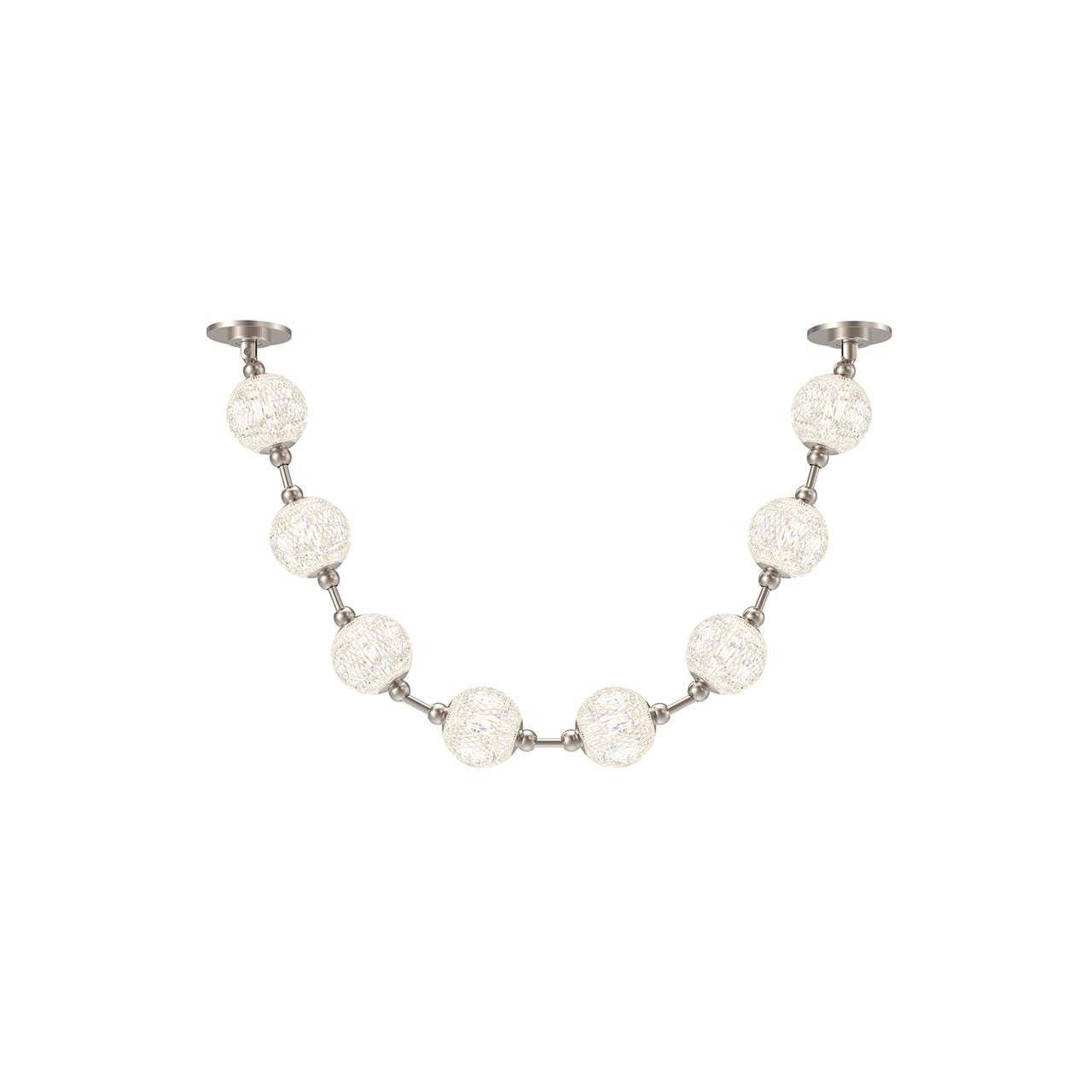 Alora Lighting Marni Pendant, 1-Light, LED, Polished Nickel, White Linen Shade, 58.13"L
