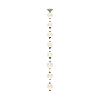Alora Lighting Marni Pendant, 1-Light, LED, Polished Nickel, White Linen Shade, 58.13"L