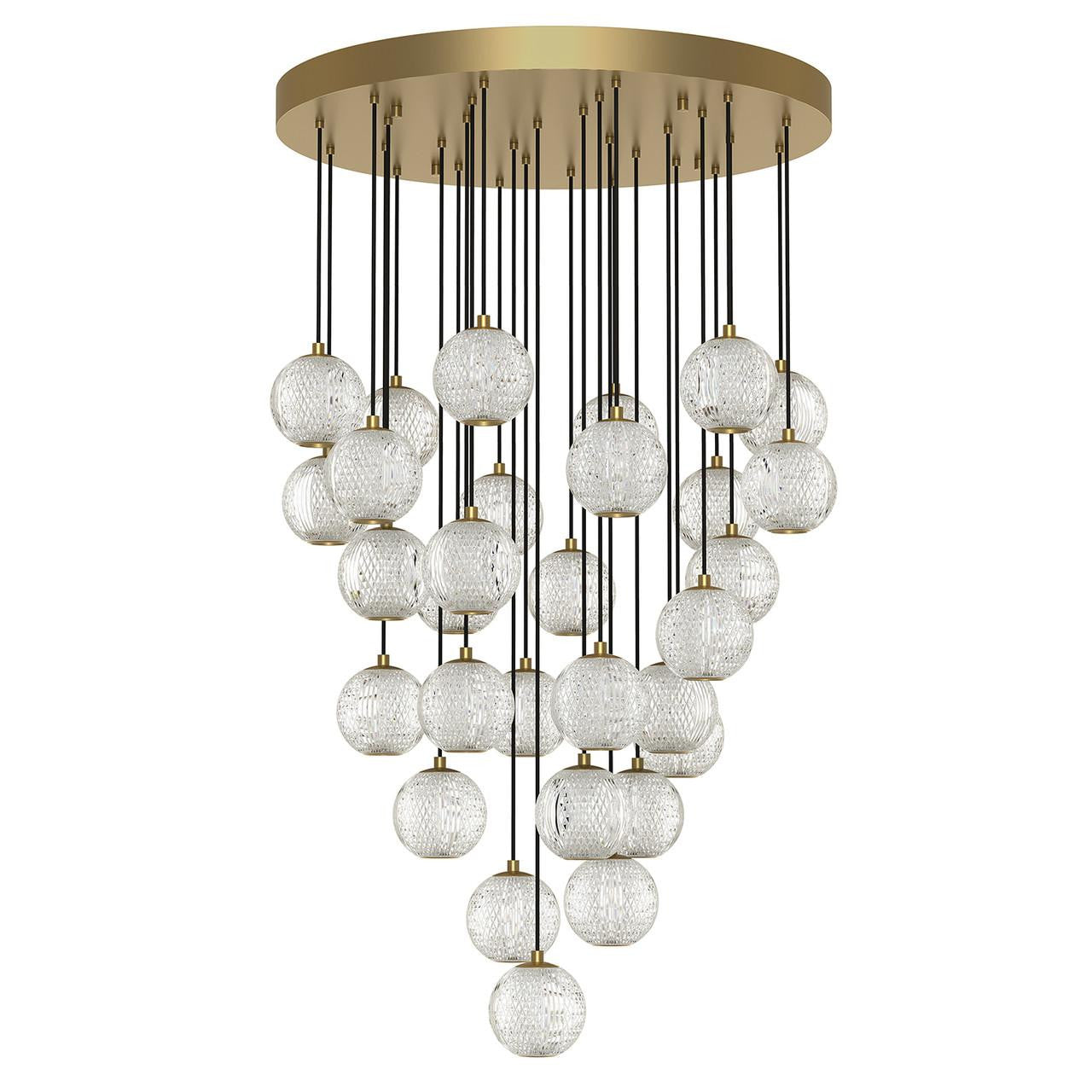 Alora Lighting Marni 30 Head LED Pendant Natural Brass