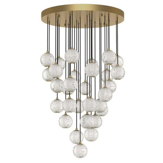 Alora Lighting Marni 30 Head LED Pendant Natural Brass